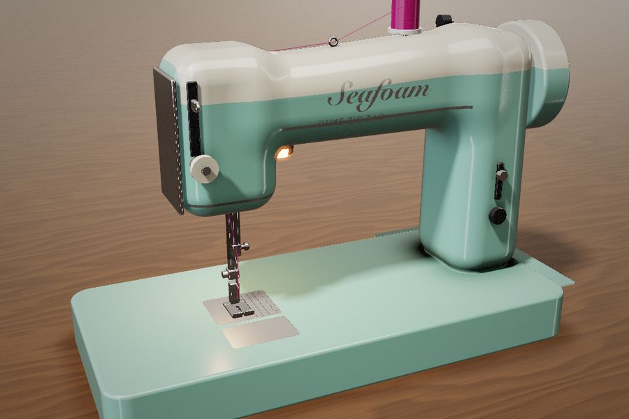 The Seafoam Deluxe, a seafoam-green machine with chrome trim