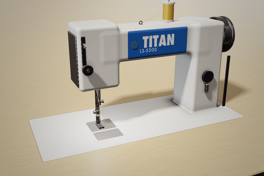 The Titan 5500, a white industrial machine with a blue badge